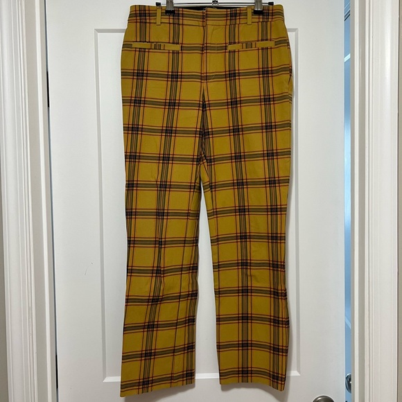Anthropologie Maeve Yellow Plaid Trousers - Picture 4 of 6